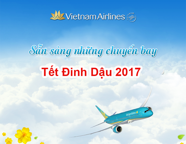 Vé máy bay Tết 2017 của Vietnam Airlines 