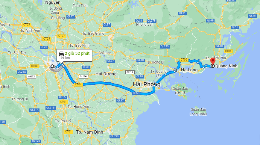 Từ Hà Nội đến Quảng Ninh bao nhiêu km?