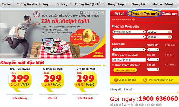 check in online Vietjet