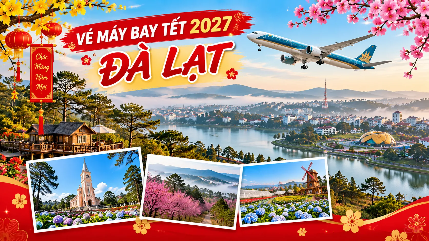 Vé máy bay Tết đi Đà Lạt chỉ từ 1.050.000 VNĐ/lượt