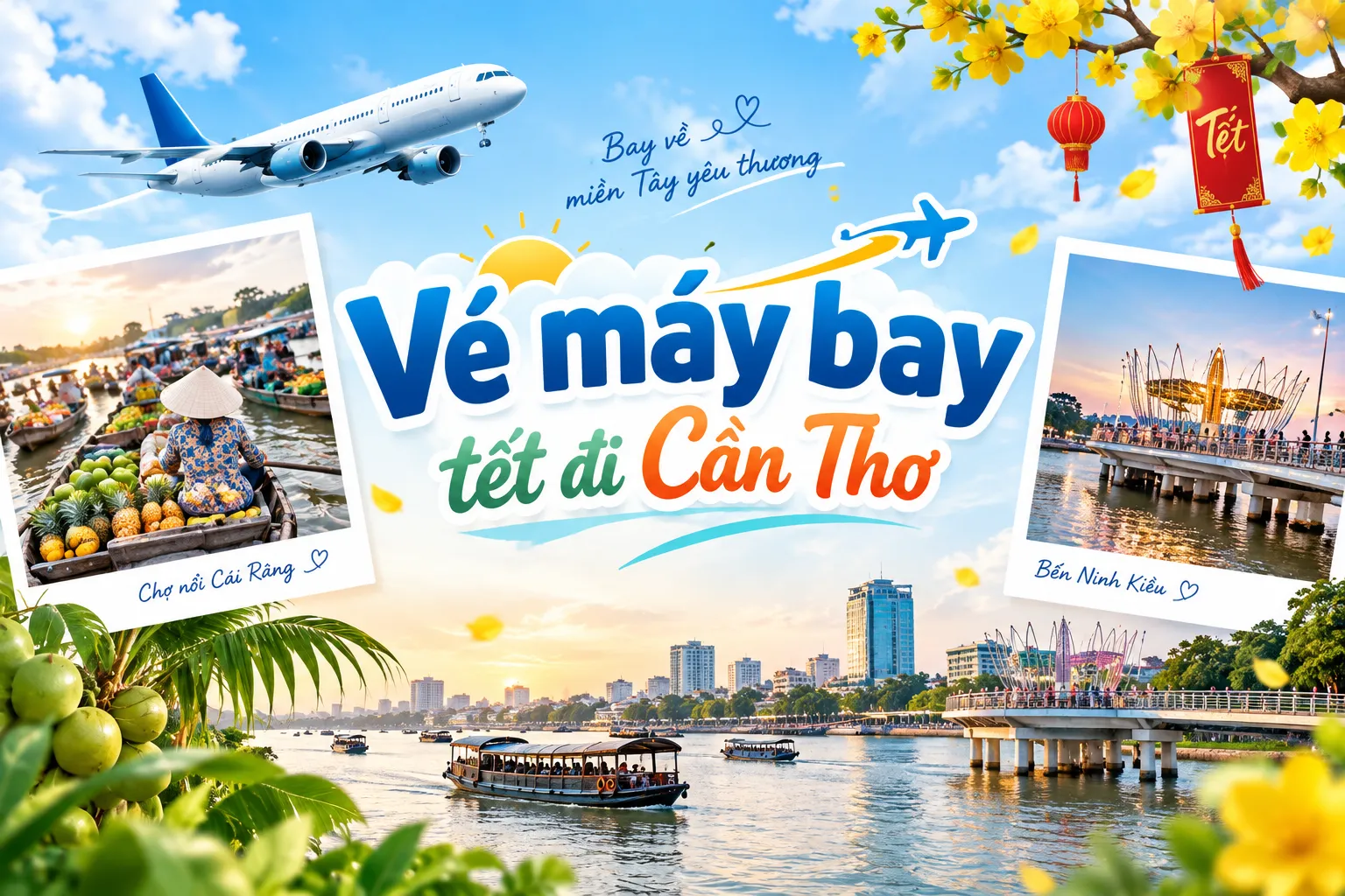 Vé máy bay Tết đi Cần Thơ mới cập nhật