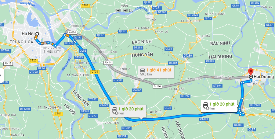 Từ Hà Nội đến Hải Dương bao nhiêu km? Di chuyển như thế nào?