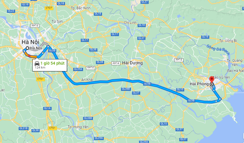 Từ Hà Nội đến Hải Phòng bao nhiêu km? Di chuyển như thế nào?