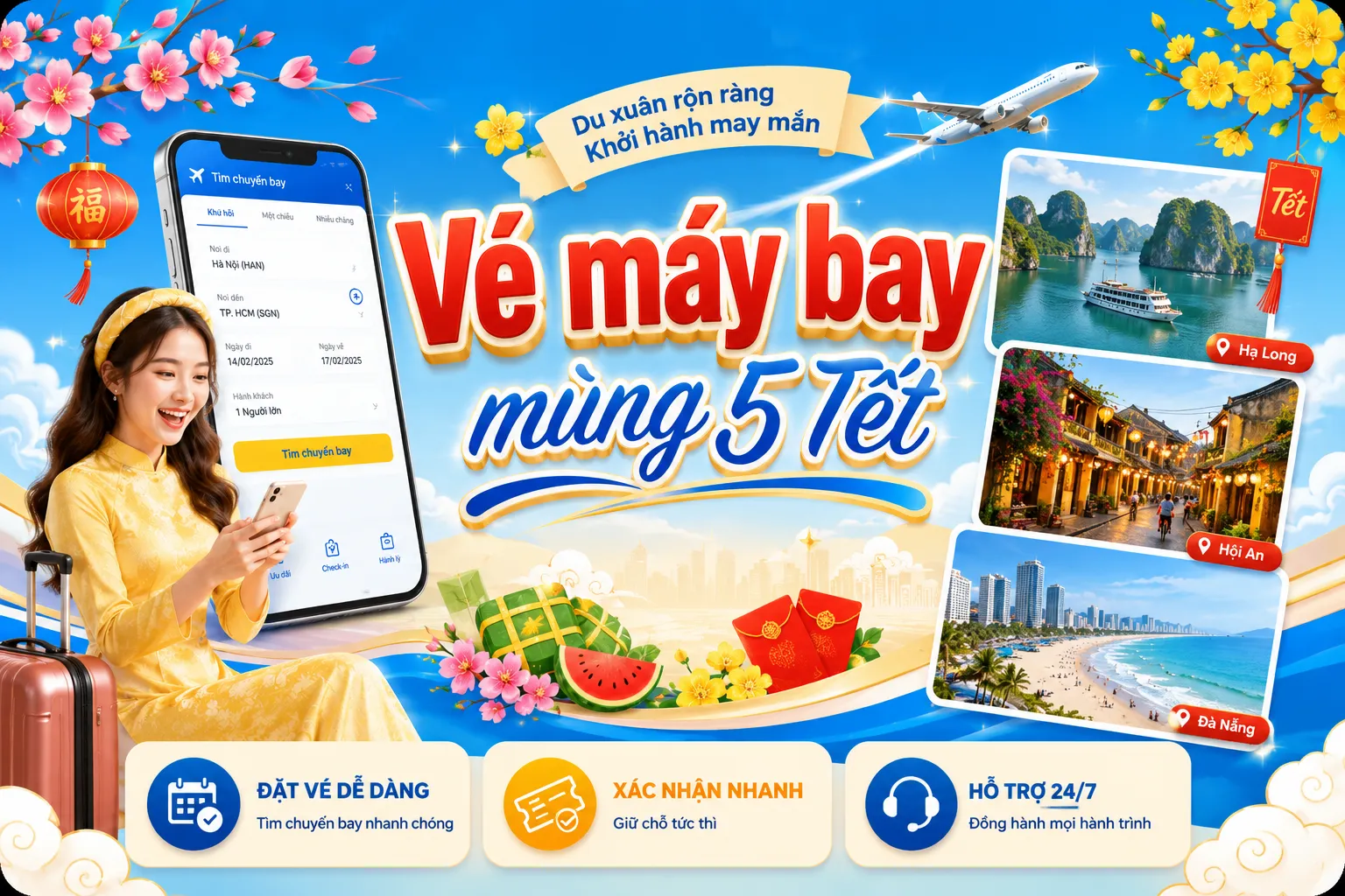 Vé máy bay mùng 5 Tết, trở lại nhịp sống quen thuộc