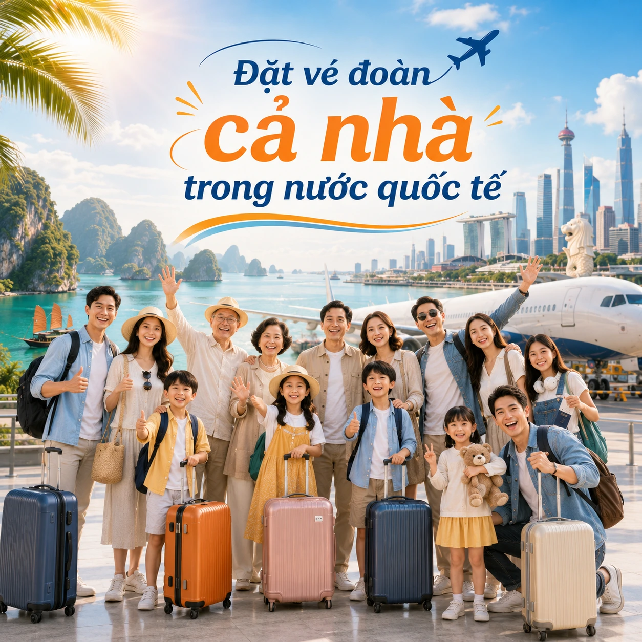Đặt vé đoàn cho cả nhà trong nước quốc tế