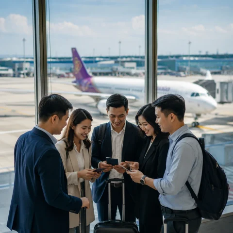 Hành khách đặt vé đoàn quốc tế tại vemaybay5s.com