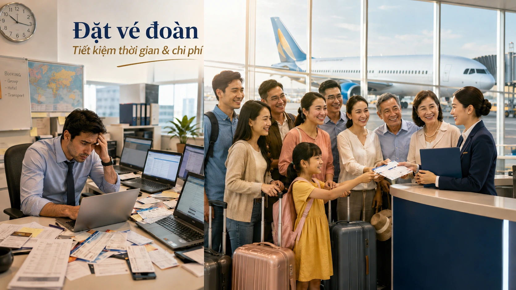 Đặt vé đoàn tiết kiệm chi phí và thời gian 