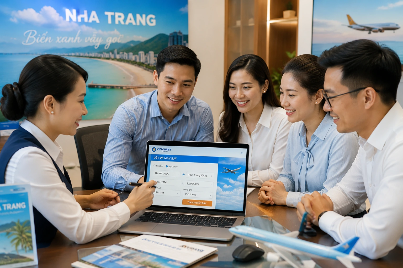 Tư vấn đặt vé máy bay đoàn Hà Nội Nha Trang tại Vemaybay5s.com