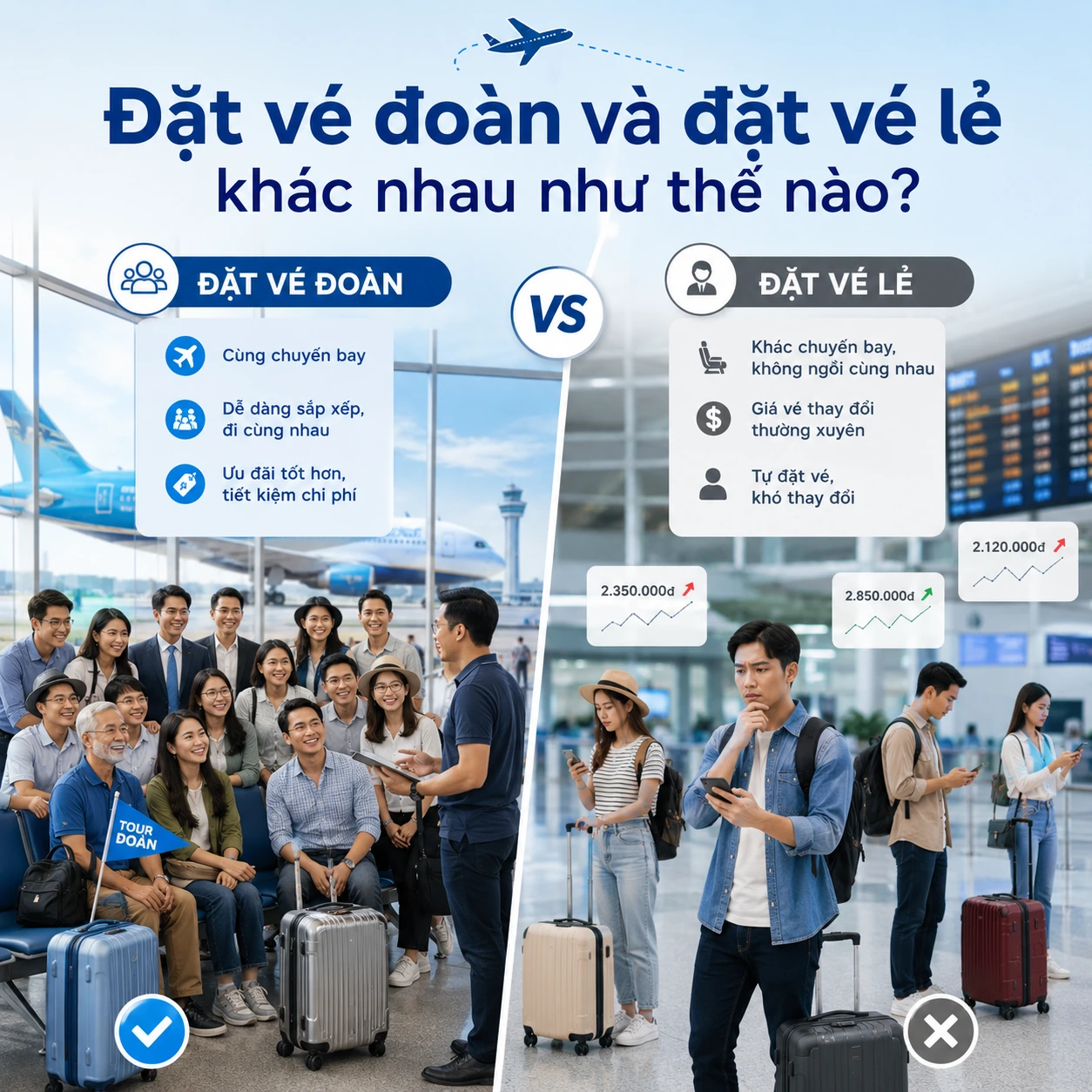 Đặt vé đoàn và đặt vé lẻ khác nhau như thế nào?